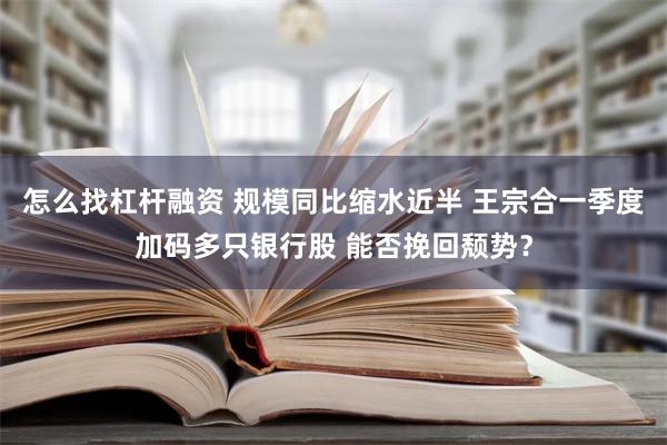 怎么找杠杆融资 规模同比缩水近半 王宗合一季度加码多只银行股 能否挽回颓势？