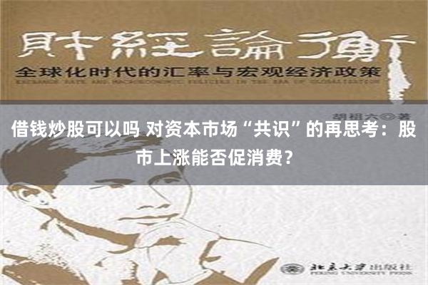 借钱炒股可以吗 对资本市场“共识”的再思考：股市上涨能否促消费？